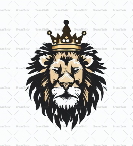 Majestätischer Löwe und Krone